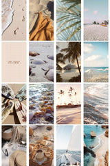 Beach Wall Poster Collage Set - 40 Pieces - Adhesive Back - Retro Poster Set - 10cm*15cm - Swordslife