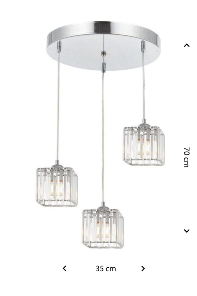 Saka Triple Chrome K-10 Flat Corded Chandelier - Swordslife