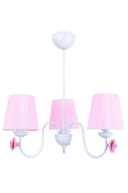 Samara 3 Piece Chandelier White (with PINK CAP) - Swordslife