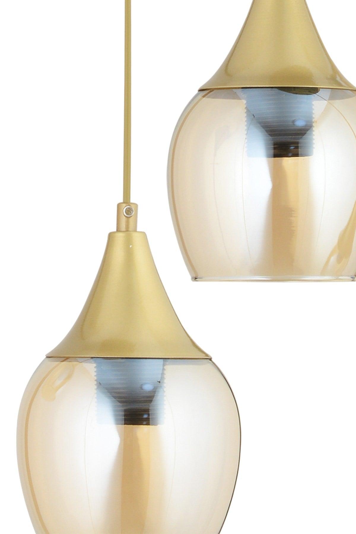 Sante 2-Piece Antique Honey Glass Modern Pendant Chandelier - Swordslife