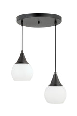 Sante 2-Set Black and White Glass Modern Suspended Chandelier - Swordslife