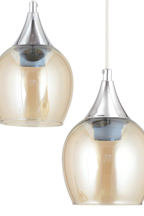 Sante 2-Set Chrome Honey Glass Modern Pendant Chandelier - Swordslife