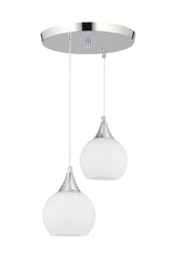 Sante 2-Set Chrome White Glass Modern Suspended Chandelier - Swordslife