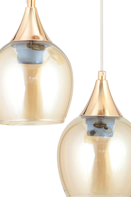 Sante 2 Pcs Gold Honey Glass Modern Pendant Chandelier - Swordslife