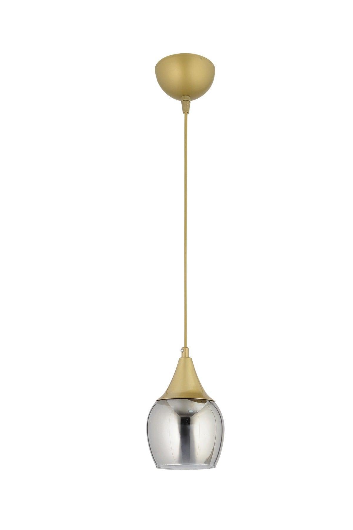 Sante Single Tumbled Smoked Glass Modern Pendant Lamp Chandelier - Swordslife