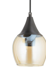 Sante Single Black Honey Glass Modern Pendant Chandelier - Swordslife