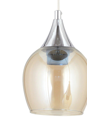 Sante Single Chrome Honey Glass Modern Pendant Chandelier - Swordslife