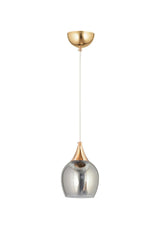 Sante Single Gold Smoked Glass Modern Pendant Chandelier - Swordslife