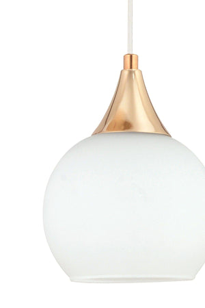 Sante Single Gold White Glass Modern Pendant Chandelier - Swordslife
