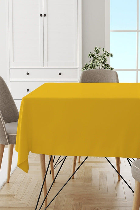 Yellow Plain Table Cloth Thai Feather Velvet Stain Resistant Washable Woven Fabric Plain Solid Color Mso016 - Swordslife