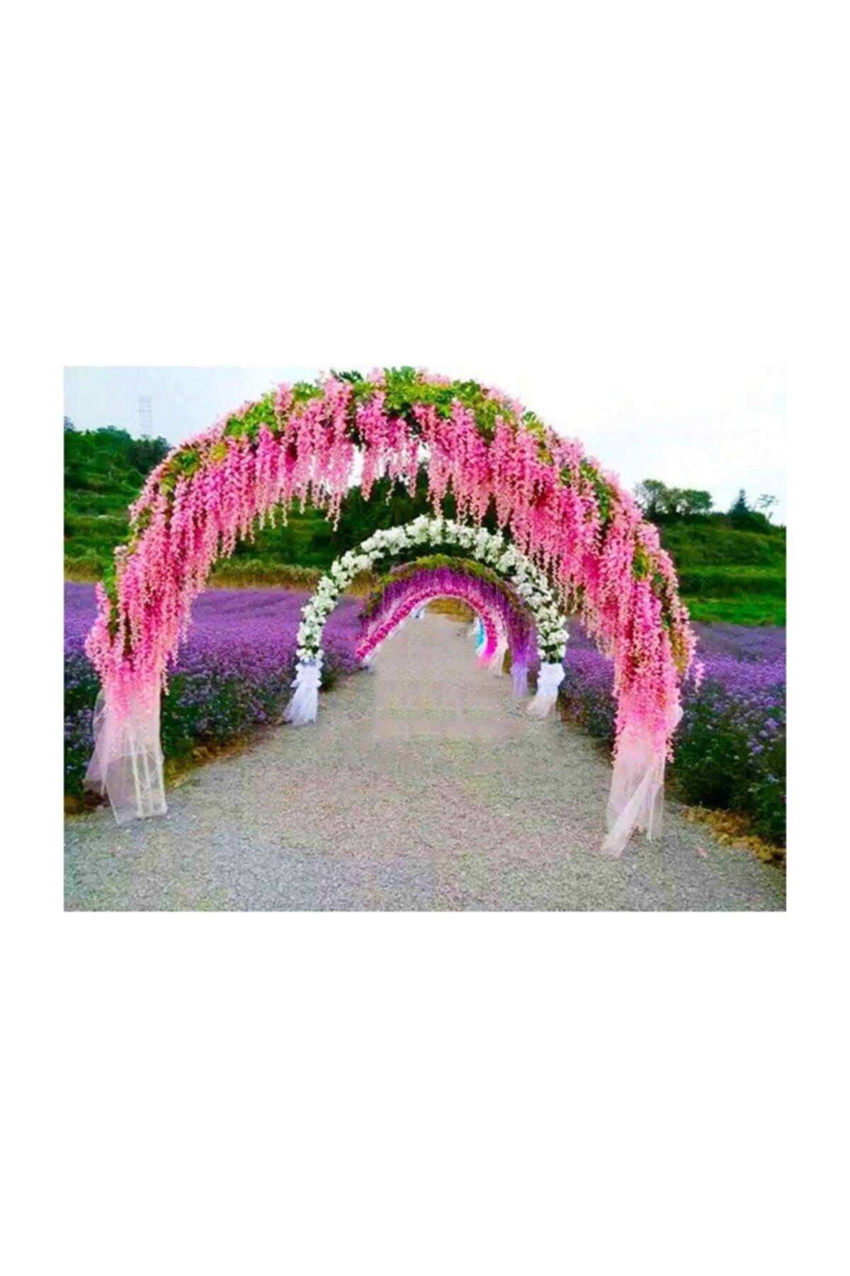 Suspended Artificial Flower Acacia Pink 80 Cm 12 Vineyards With 3 Dangling Branches - Swordslife