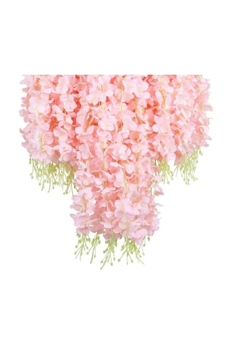 Dangling Artificial Flower Acacia Pink Light 80 cm 12 Pieces Vineyard With 3 Dangling Branches - Swordslife