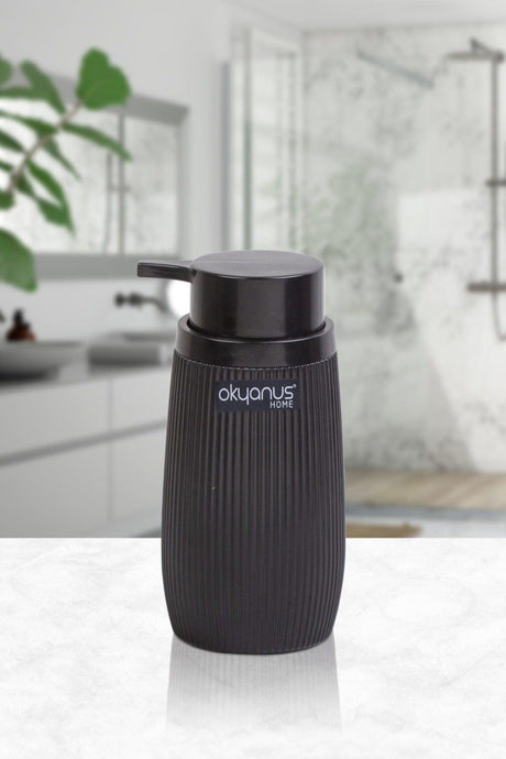 Black Lined Liquid Soap Dispenser