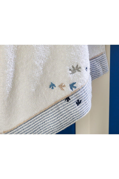 Seagull Cotton Embroidered Hand Towel 30x40 Cm White - Swordslife