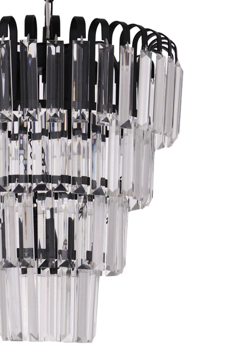 Waterfall 35 Lux 4 Tier Black Suspended Chandelier - Çakır Chandelier - Swordslife