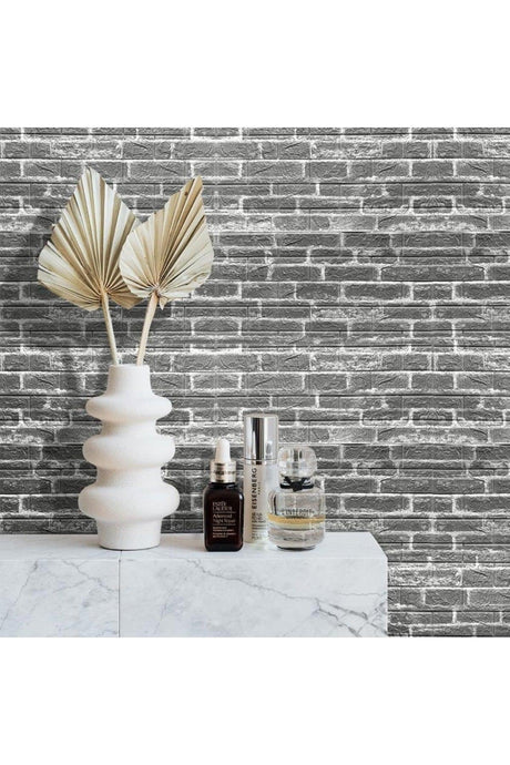 Self Adhesive Gray Brick Pattern Wallpaper Panel Nw24 - Swordslife