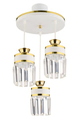 September 3 Pendant Lamp Crystal Stone Tray White Yellow Gilded Modern Luxury Chandelier - Swordslife