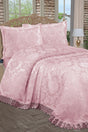 Greenhouse Jacquard Chenille French Lace Double Bedspread (powder) - Swordslife