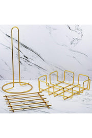 Service Präsentation Set Handtücher Servietten Ultimate Gold Gold Full Bright Edelstahl 3 L Küche - Swordslife