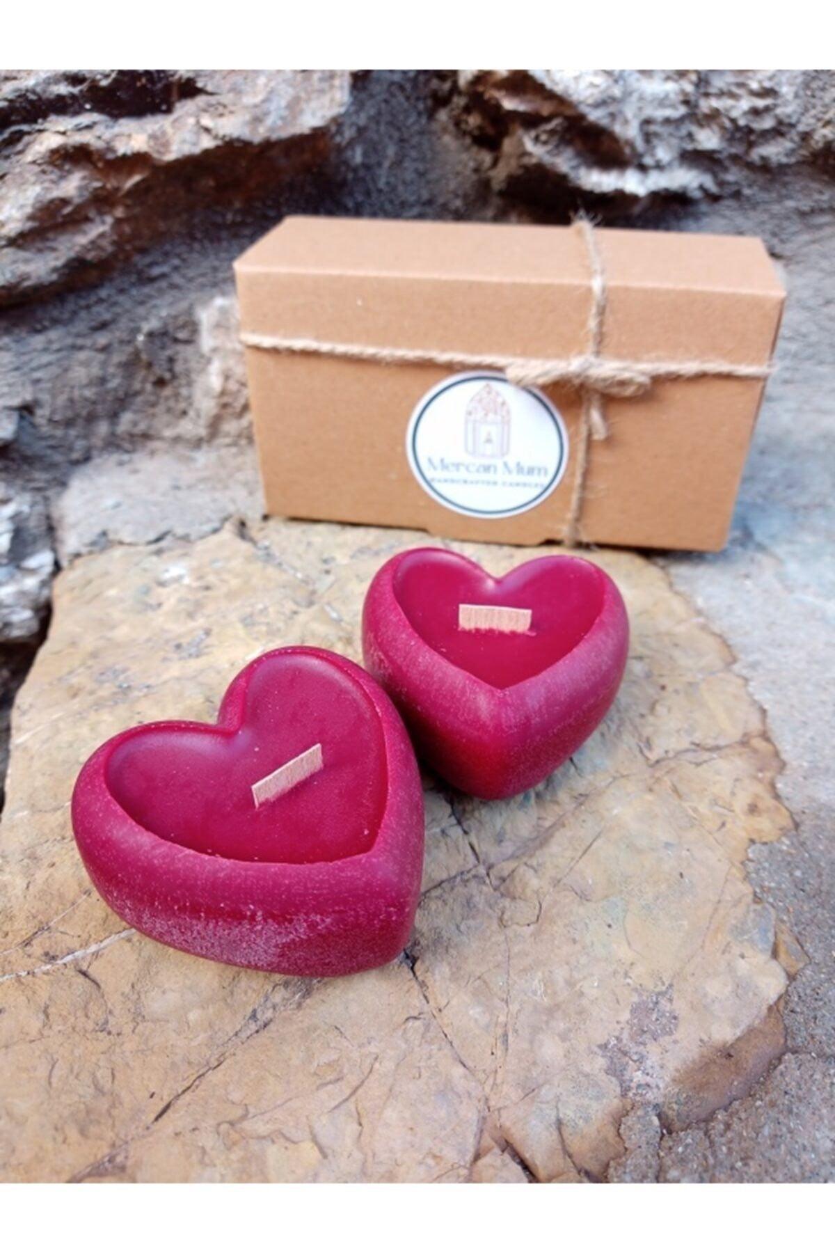 Valentine's Day Candle Heart Red Candle Set of 2 - Swordslife