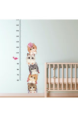 Cute Cats Height Measuring Ruler Sticker Kids Room Wall Sticker - Swordslife