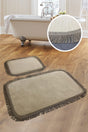 Shareton Cornered Mink 2-Piece Bath Mat Set Twirl Fringed Tassel Closet Set - Swordslife