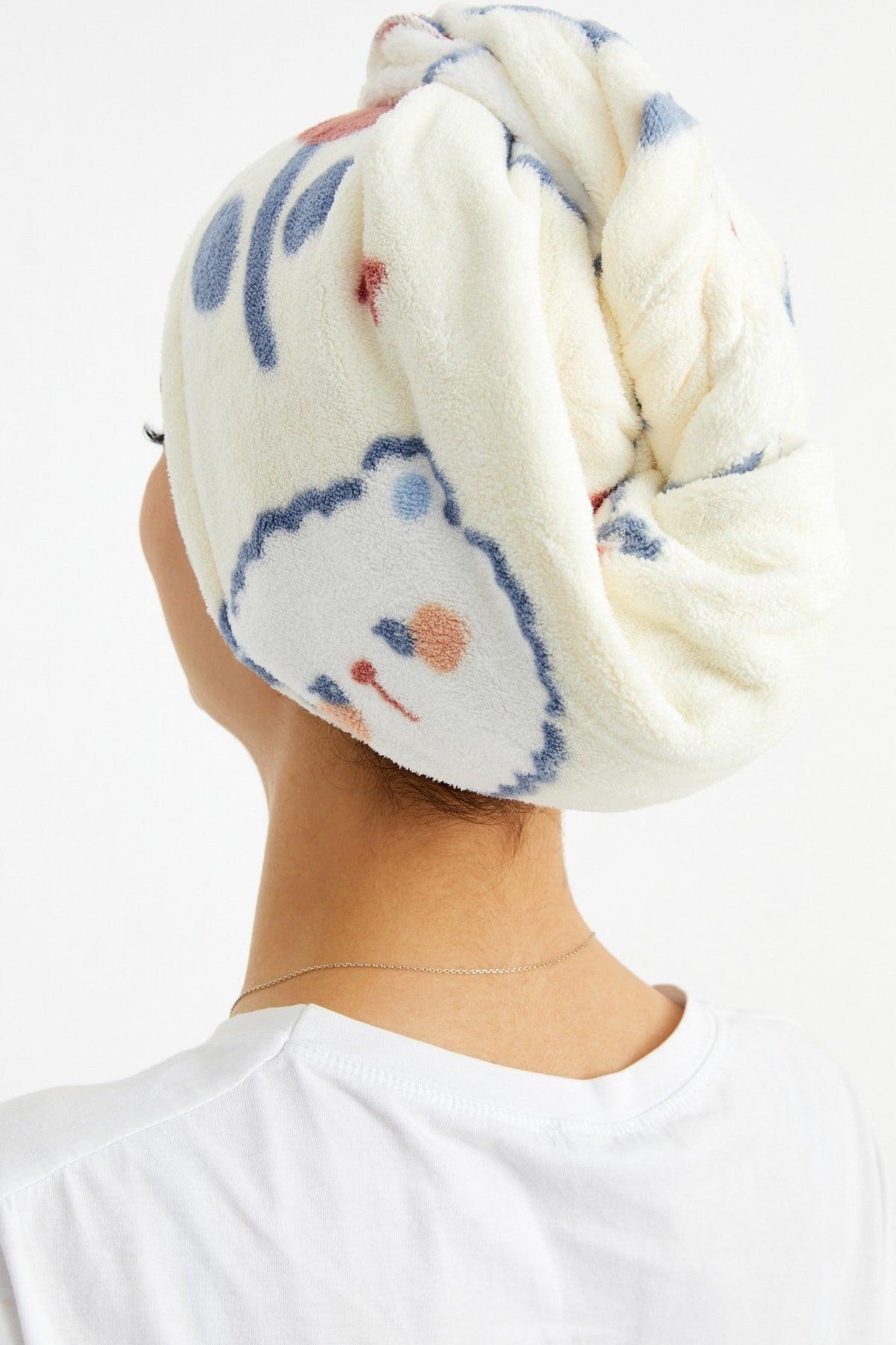 Hair Drying Cap Flower And Bear - Swordslife