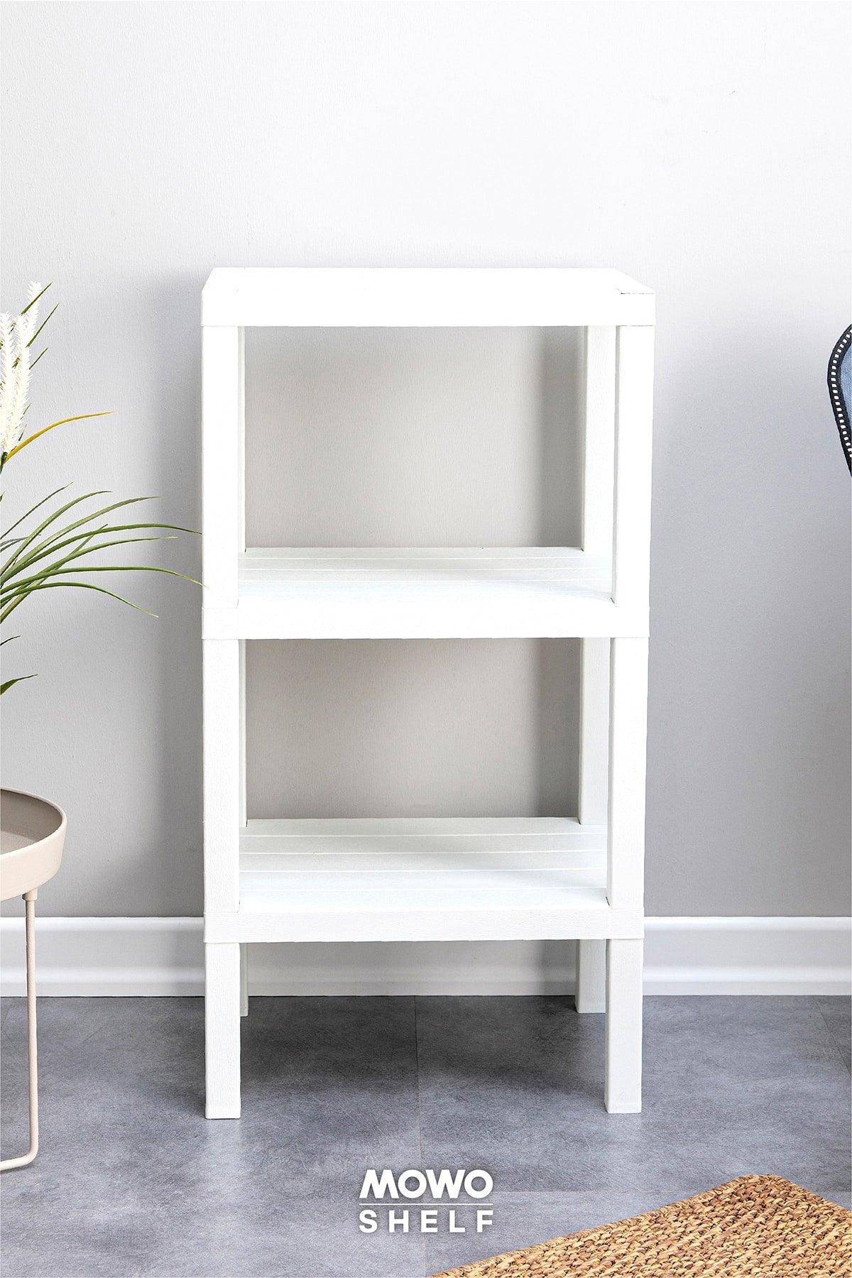 Shelf 3-Tier Organizer Plastic Shelf Unit White, Bookshelf, Bathroom, Kitchen Shelf. shoes - Swordslife