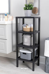 Shelf 4-Tier Organizer Shelving Unit Black, Bookshelf, Bathroom, Kitchen Shelf. Shoe Rack, Organizer - Swordslife