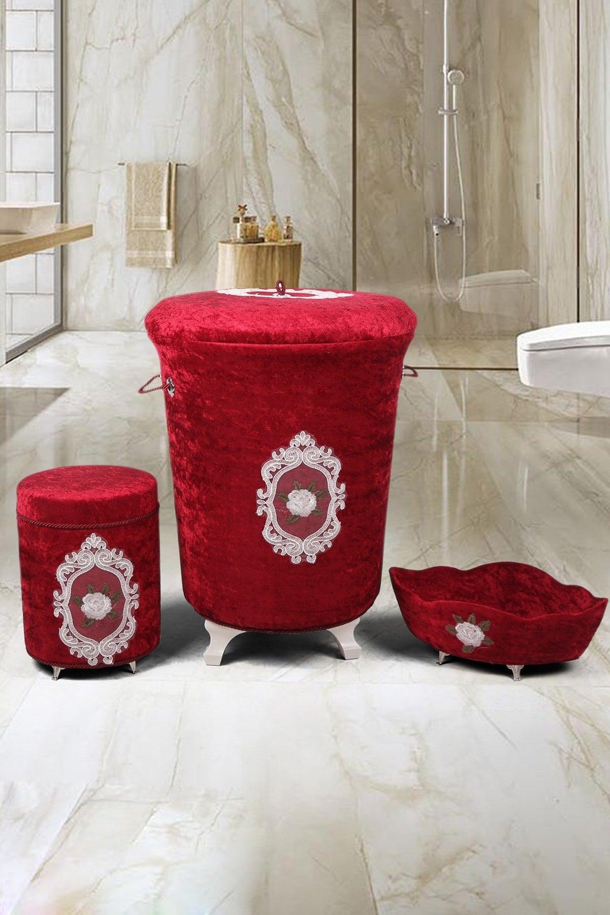 Shems Claret Red Velvet Dowry Lacy Bath