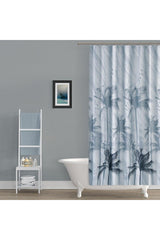 Shower Curtain-palm Pattern Bathroom Curtain, 180x200cm Single Wing Shower Curtain 12 Pieces C Ring Gift - Swordslife