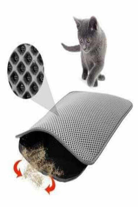 Screened Cat Toilet Mat 60x42 Cm Gray