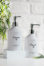 Silver Chrome Lid Shampoo And Shower Gel Labeled White Bottle 500 Ml - Swordslife