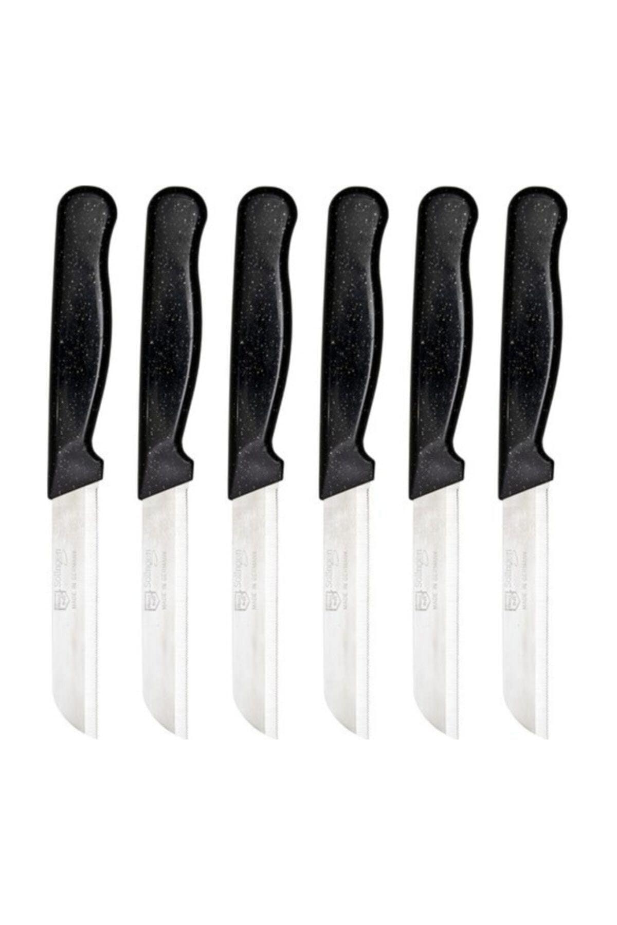 Silvery Fruit Knife of 6 Black - Swordslife