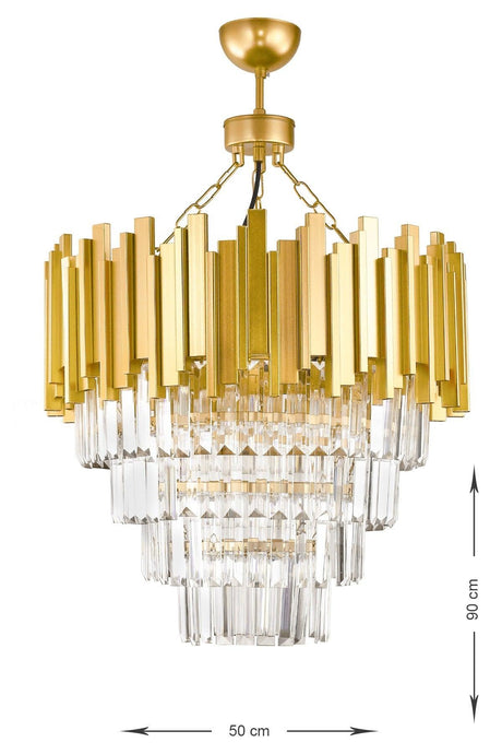 Sima 50 Cm Crystal Glass Stone Luxury Chandelier - (Yellow Gilding) - Swordslife