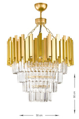 Sima 50 Cm Crystal Glass Stone Luxury Chandelier - (Yellow Gilding) - Swordslife