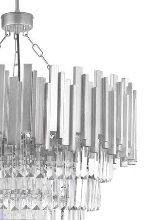 Sima 60 Cm Crystal Glass Stone Luxury Chandelier - (Silver Gilding) - Swordslife