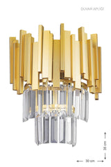 Sima Crystal Glass Stone Luxury Wall Sconce - (Yellow Gilding) - Swordslife