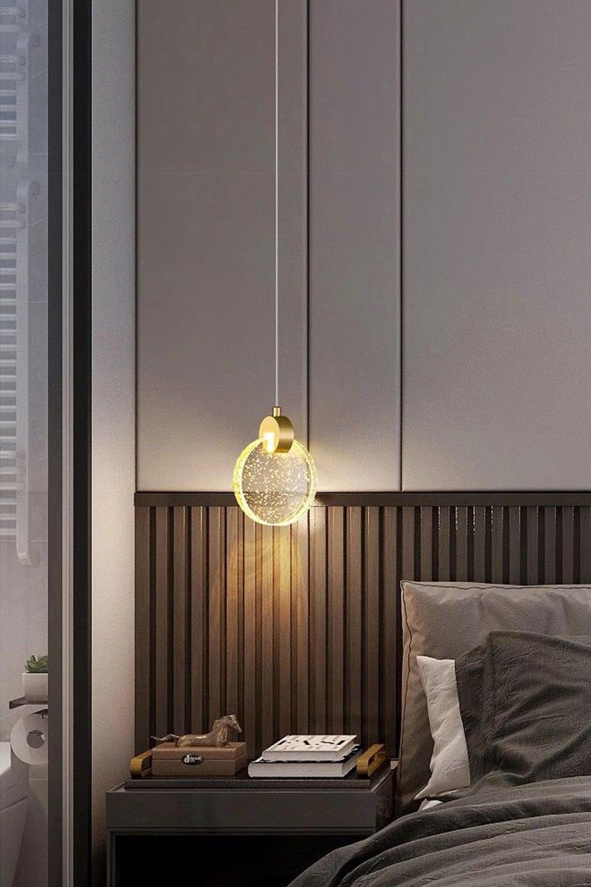 Single Bubble Glass Model Pendant Lamp Round Modern Led Chandelier, Modern Chandelier, Bedroom Chandelier - Swordslife