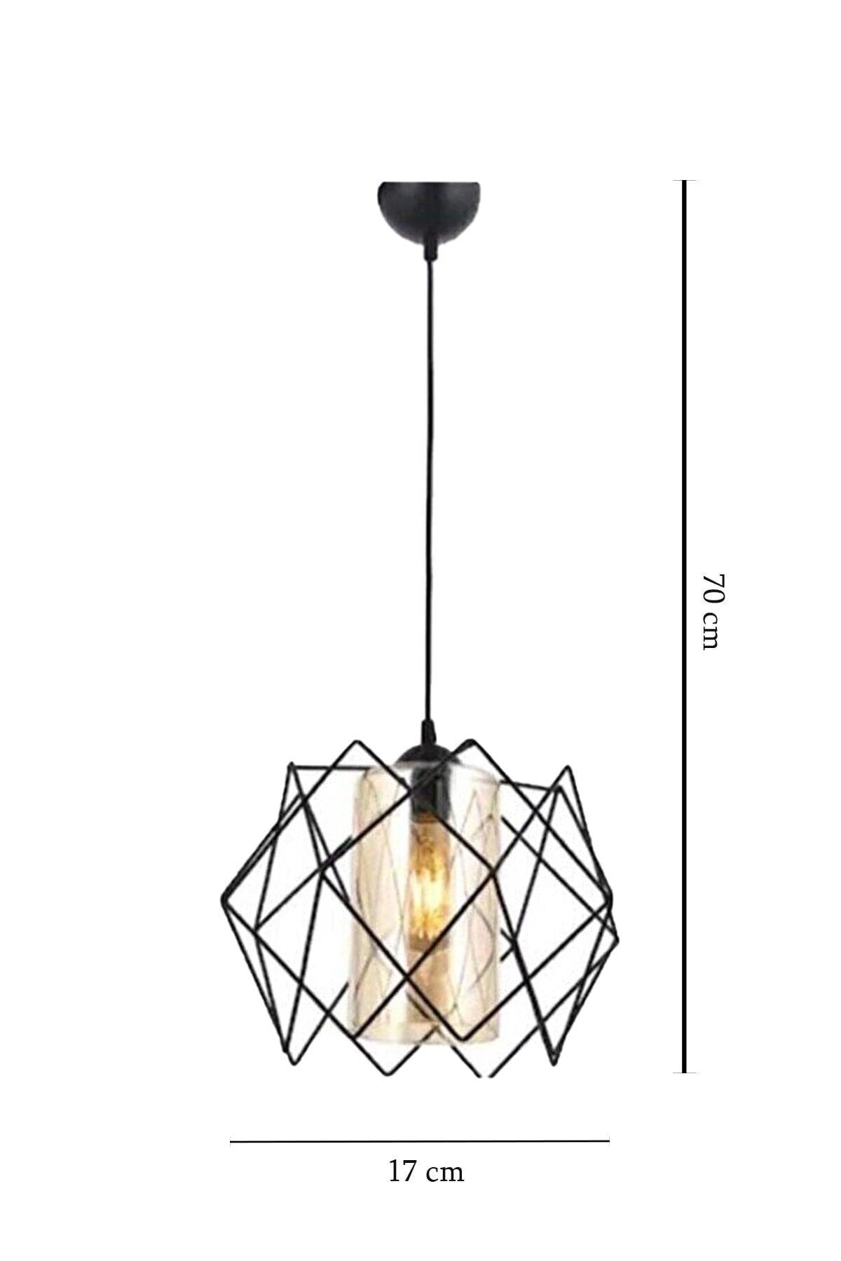 Single Chandelier-mic Glas-Multi-Square-Single Schwarzer Anhänger Chandelier-salon-mutfak-salon-giriş-kind-modern - Swordslife