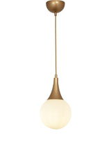 Single Drop Tumbled Round White Glass Pendant Lamp Chandelier - Swordslife