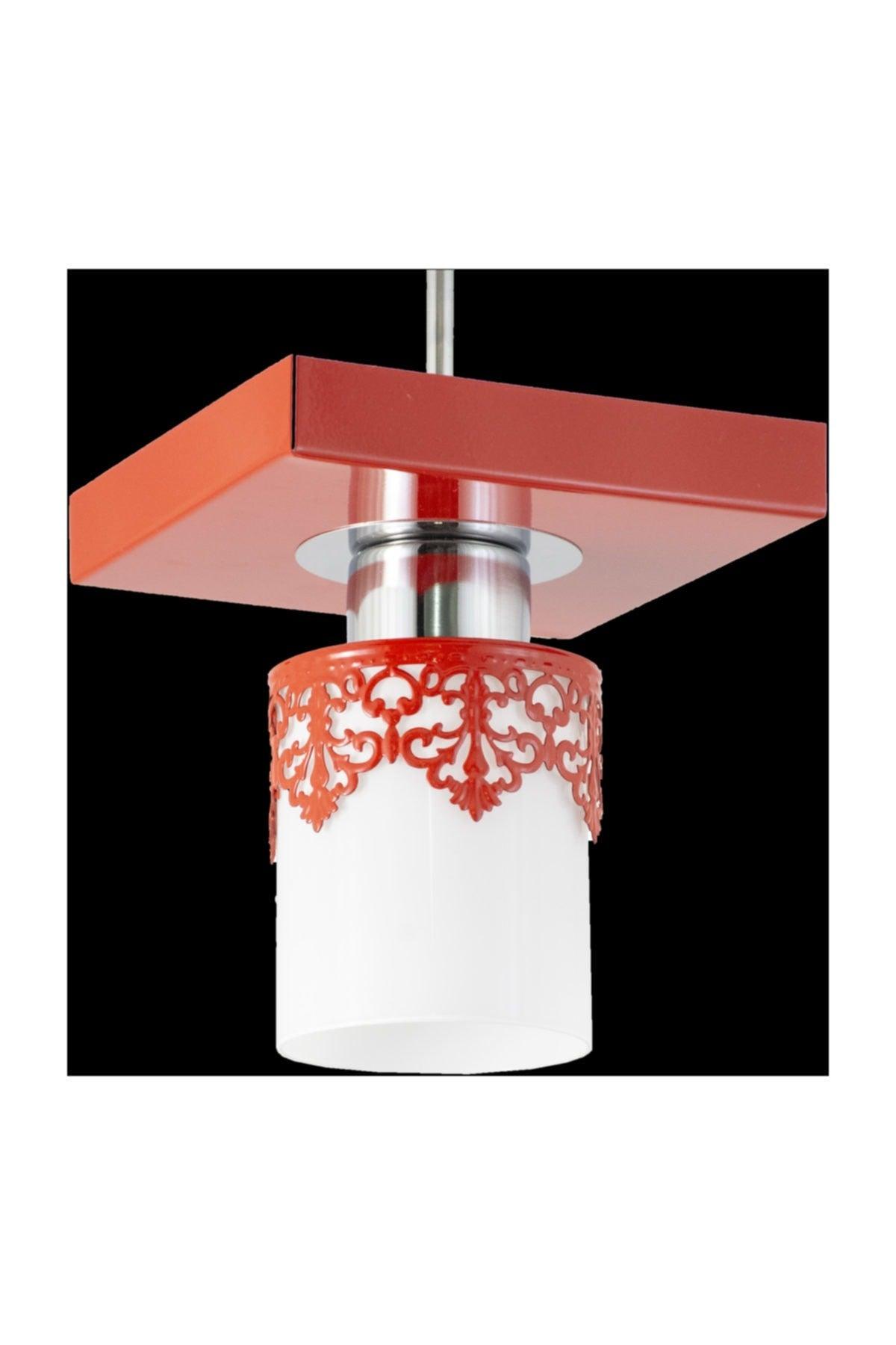 Single Modern Sport Model Square Tray Crowned Red Chandelier - Swordslife