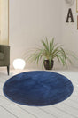 Single Round Post Plush Bath Rust Gel Non-Slip Base Petrol Blue 100x100 - Swordslife