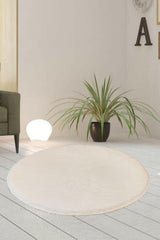 Single Round Post Plush Bath Mat Rust Gel