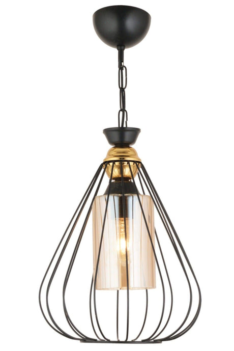 Single Tulip Black Modern Downward Facing Chandelier - Swordslife