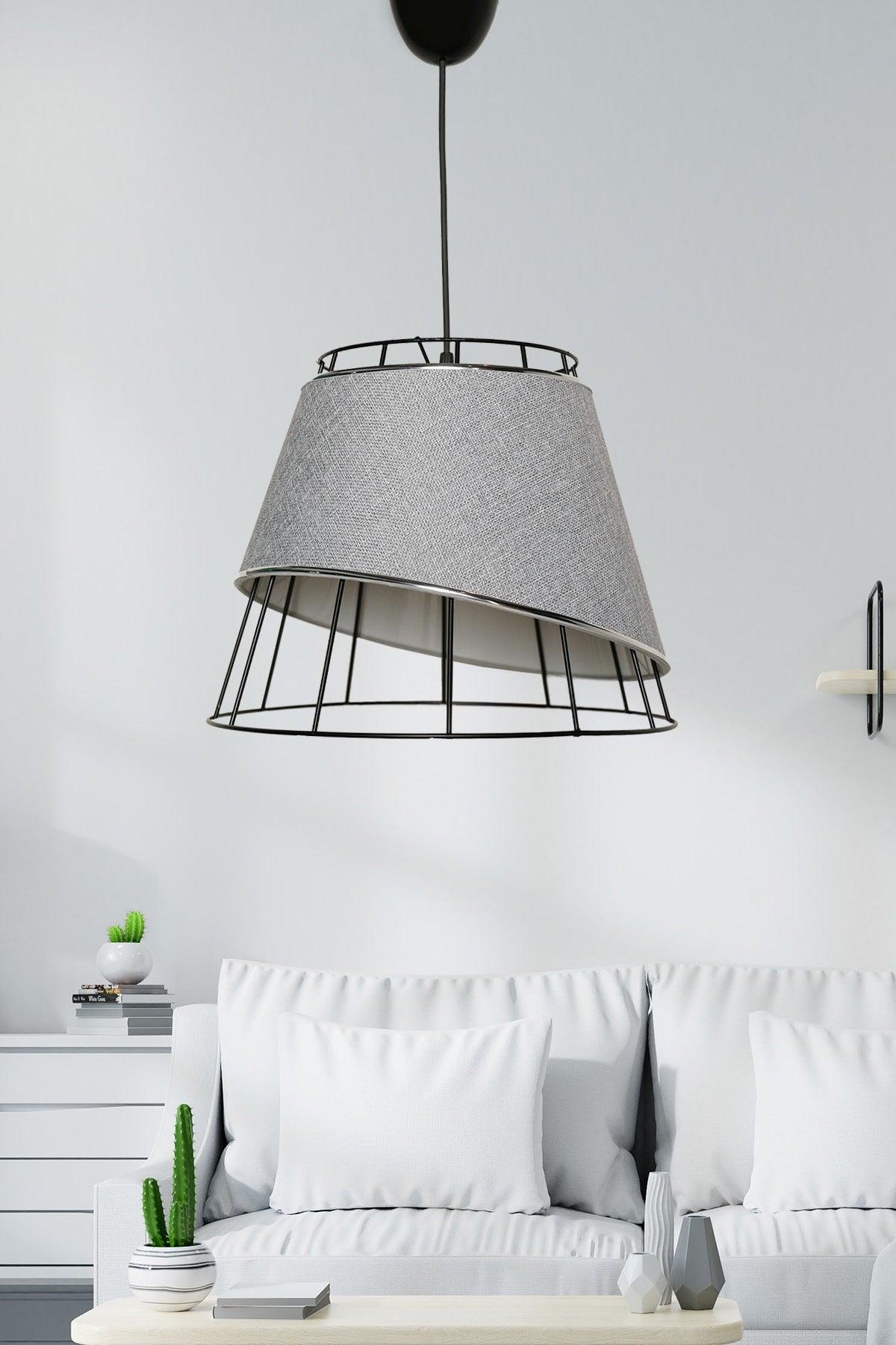 Sione Single Pendant Lamp Gray Silver Mdrn-45 - Swordslife