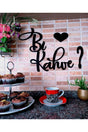 Black Wood Bi Coffee Heart Kitchen Lettering Decor 40x33 Cm Amy0003004 - Swordslife