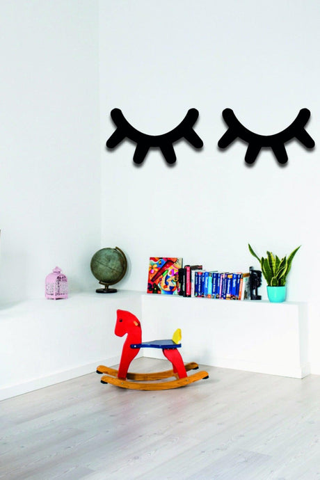 Black Wooden Lash 2 Pcs Decorative Lash Kids Room Decorative Ornament - Swordslife