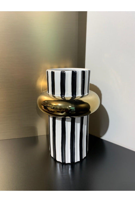 Black and White Striped Vase - Swordslife