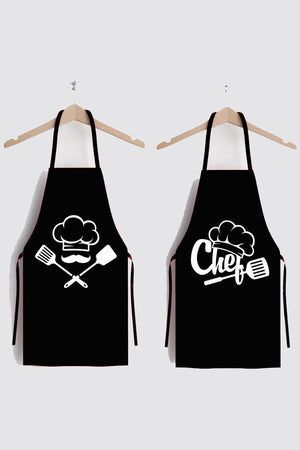 Black Chefs Double Stain Resistant Fabric Kitchen Apron - Swordslife